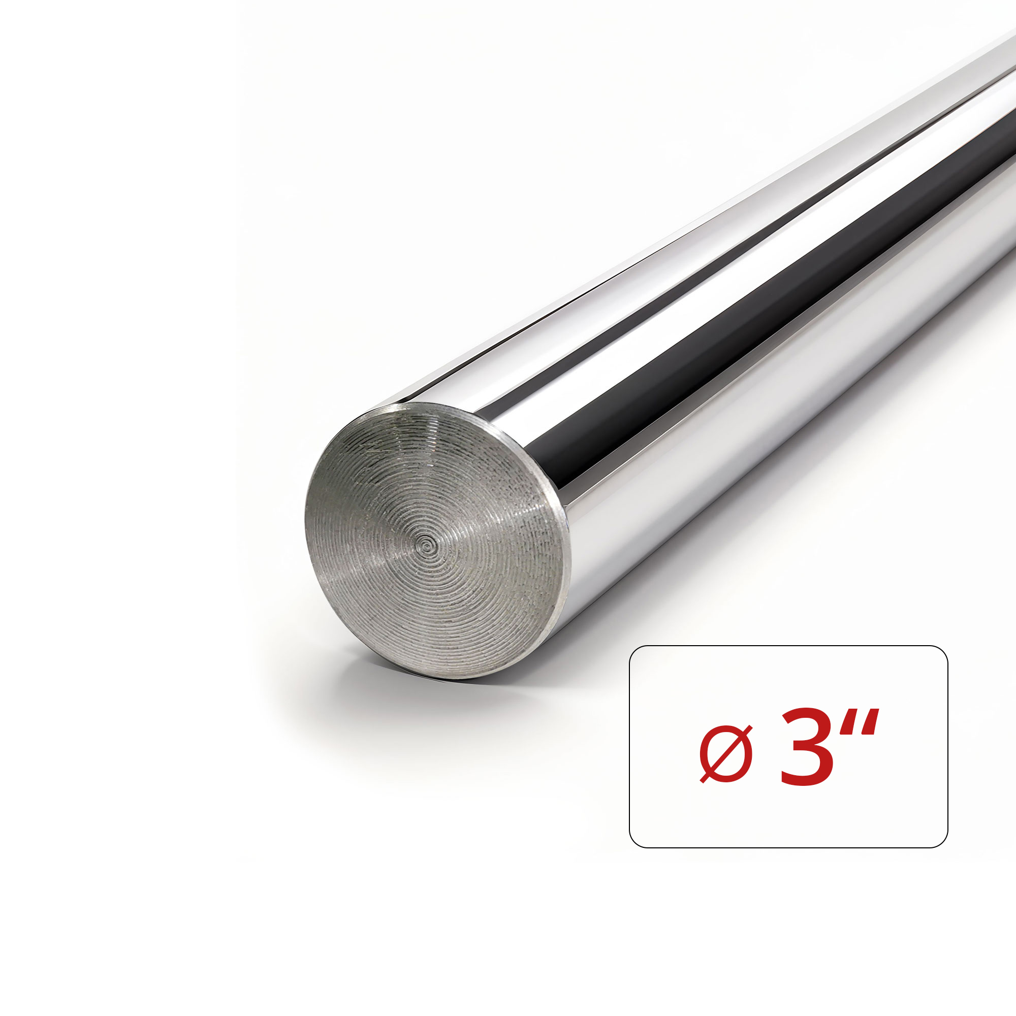 Chrome Plated Steel Rod 3 in Dia.