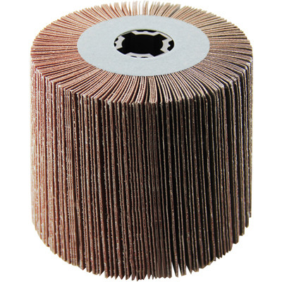 Wendt 323164 | 4 x 4 x 3/4 In. Quad-Keyway Abrasive Flap Wheel Drum / Roll | 80 Grit Aluminum Oxide
