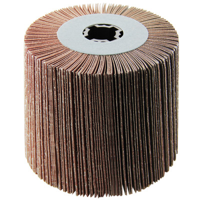 4 x 4 x 3/4 In. Quad-Keyway Abrasive Flap Wheel Drum / Roll | 60 Grit Aluminum Oxide | Metabo 623513000