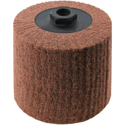 Wendt 323752 | 4 x 4 x 5/8-11 In. Threaded Non-Woven Nylon Abrasive Flap Wheel Drum / Roll | Fine Grade