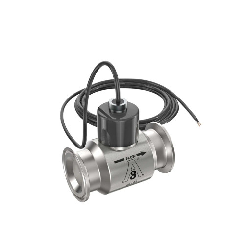 GPIFLOMEC G-100-3A-21 in. Stainless Steel Meter w/Sanitary Clamp Fitting - 6.7 to 67 GPM, 40 Mesh