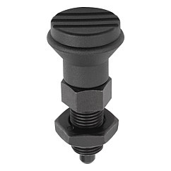 Kipp 1/2"-13 Indexing Plunger with Grooved Pull Knob, Stainless Steel, Locking Pin Hardened - Style B (Qty. 1), K0339.02206A5