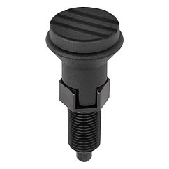 Kipp 3/4"-10 Indexing Plunger with Grooved Pull Knob, Stainless Steel, Locking Pin Not Hardened - Style C (Qty. 1), K0339.13410A7