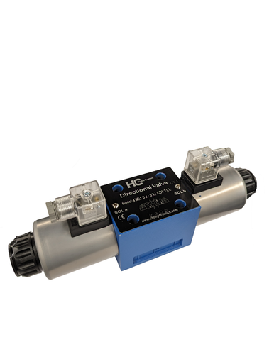 Cetop D05 (ISO NG10) Solenoid OperatedDirectional Valves- 110 VAC DIN, 4 way 3 Pos, Tandem Center, Normally used for series circuits