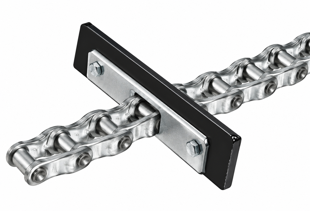 Bunk Feeder Chain Extra Heavy Duty - 667X Pintle Chain 10' Coil 9 Rubber Flights USA Made