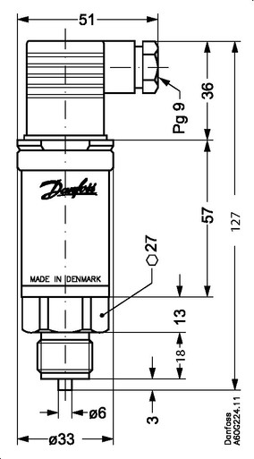 060G2104 Danfoss Pressure transmitter, AKS 33