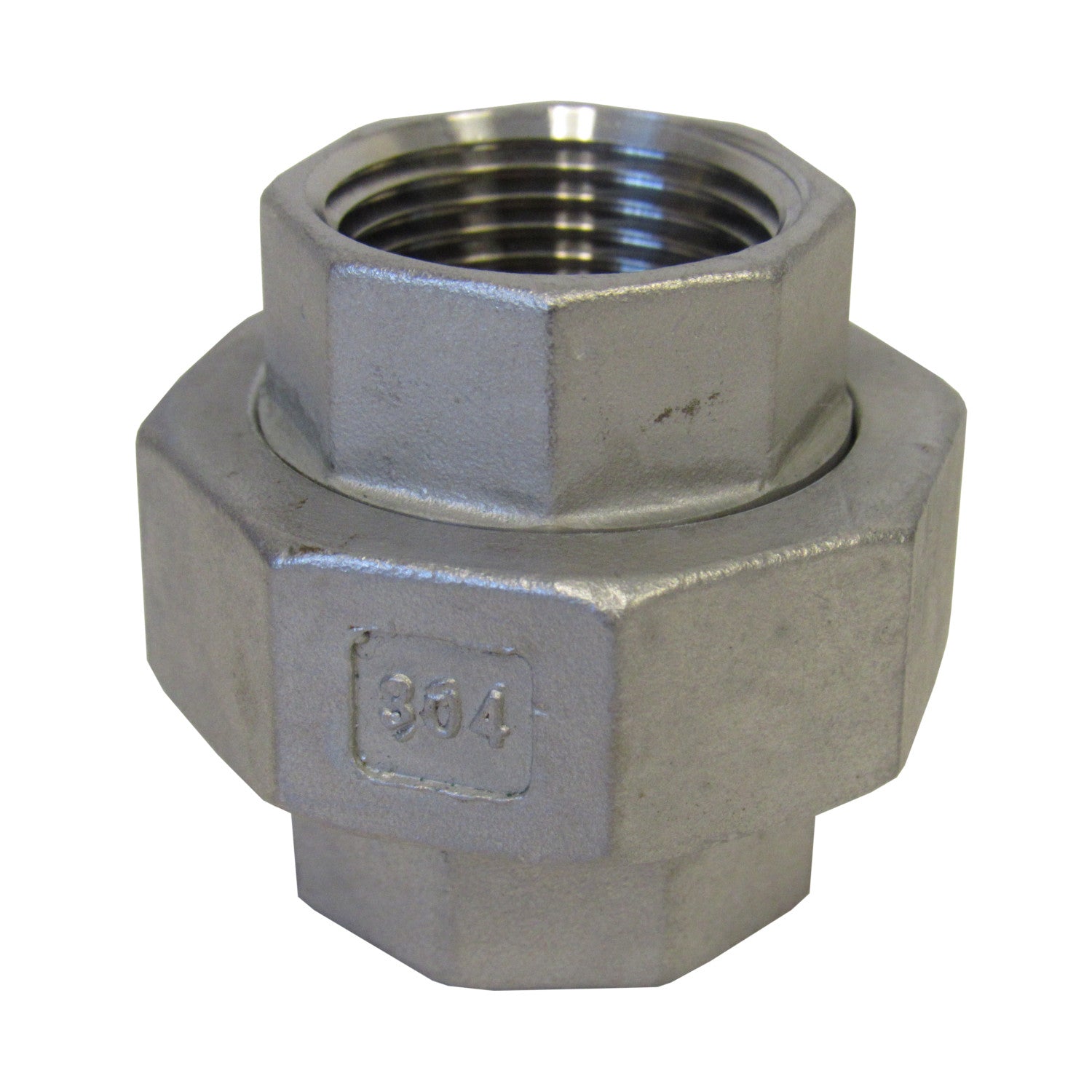 3/8 Inch NPT Stainless Steel Union, 304SS, Class 150