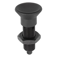 Kipp M8x1 Indexing Plunger without Collar, Steel, Locking Pin Hardened - Style H (Qty. 1), K0343.2004