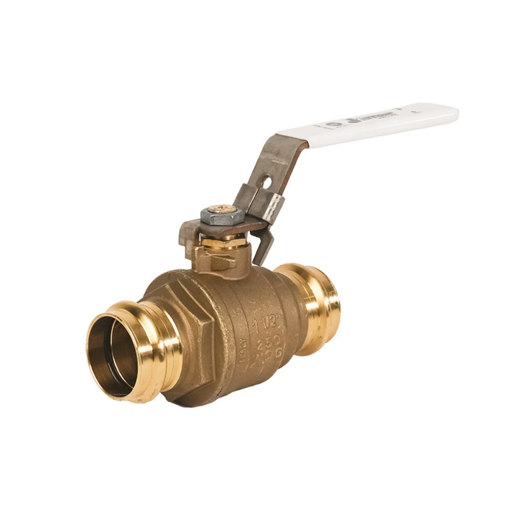 Jomar 100-203G-LH 2 Pack - 1/2 Inch Full Port Press Connection Lead Free Brass Ball Valves with Locking Handles