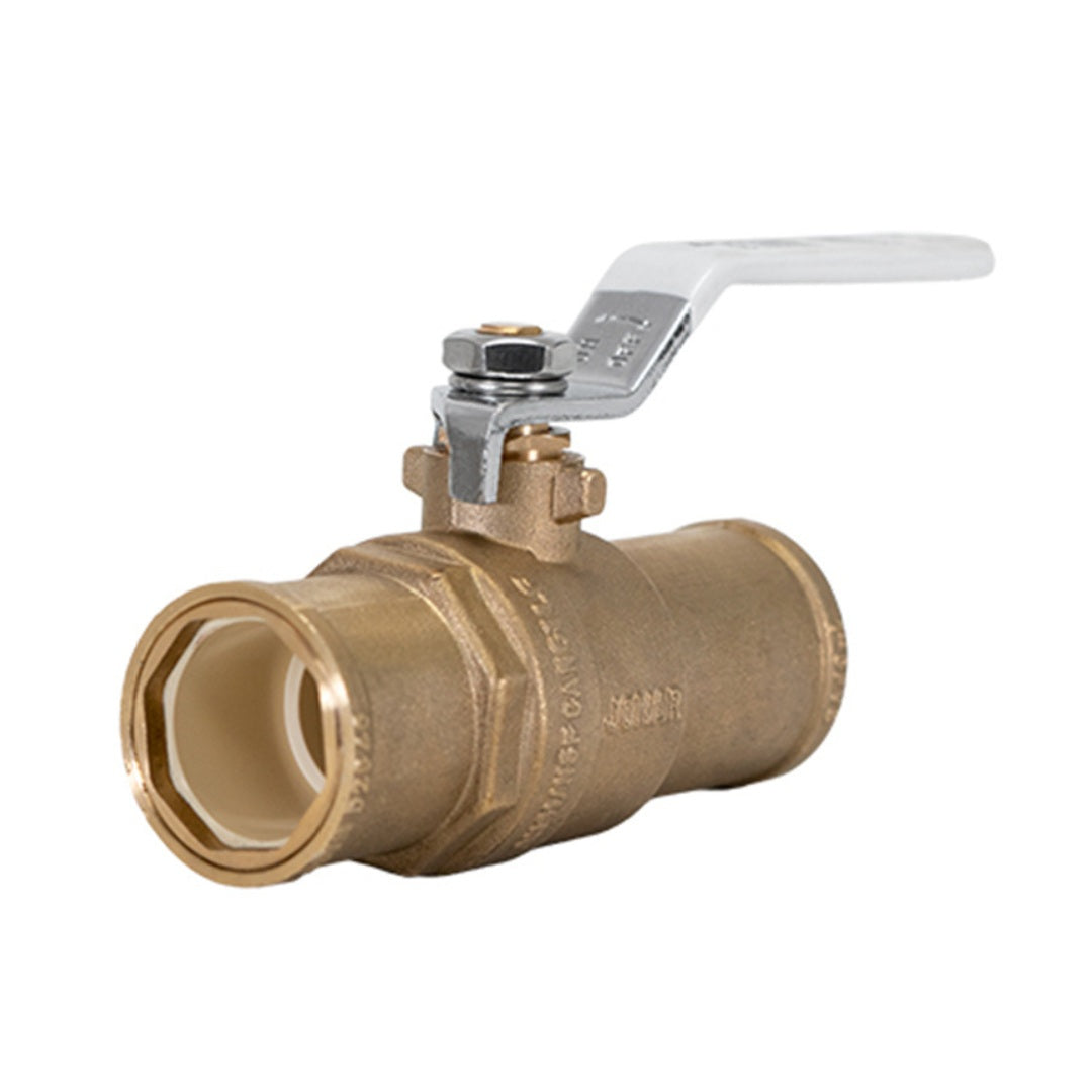 Jomar 150-603G 3 Pack - 1/2 Inch Full Port CPVC Solvent Connection Lead Free Brass 2-Piece Ball Valves