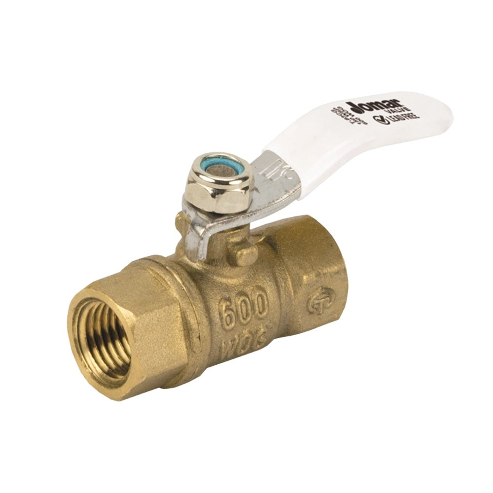 Jomar 100-400G 8 Pack - 1/4” FIP x 1/4” FIP Connection Lead Free Brass Mini Ball Valves with Stainless Steel Trim