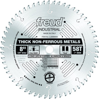 Freud LU89M008 8" Thick Stock Aluminum Metal Blade