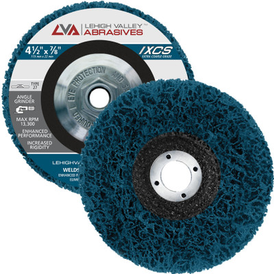 4-1/2" x 5/8-11" Non-Woven Fiberglass Backed T27 Clean & Strip Disc (Blue / Extra Coarse)