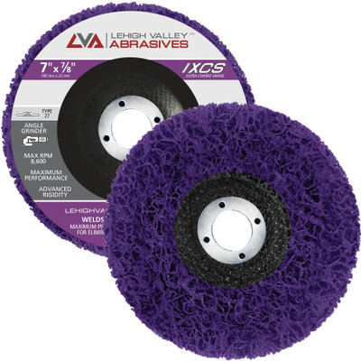 7" x 7/8" Non-Woven Fiberglass Backed T27 Clean & Strip Disc (Purple / Ultra Coarse)
