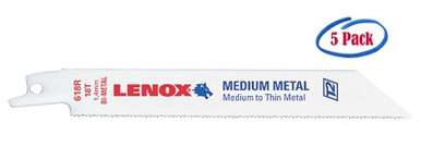 Lenox Metal Cutting Reciprocating Saw Blades, 3-5/8" x 5/16" x .035", 14 TPI #20520314RC (5/Pkg.)