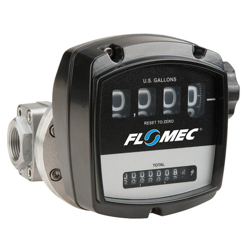GPI Flomec OM Series 2 in. NPT Aluminum Mechanical Oval Gear Meter - Gallons