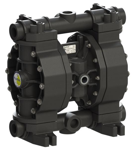 Fluimac Phoenix P0170KCMTTKV5-AB AODD Pump - PVDF+CF Body - 1" FNPT - 45 GPM - Viton Seals