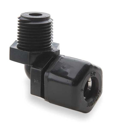 Parker P8ME6 Fast & Tite Fitting, Male Elbow, 1/2'' Tube x 3/8'' MPT