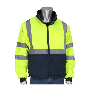 Hi-Vis Yellow XL Mult-Funtion Reversible 4-in-1,Hi Vis/Grey Type R Class 3 LtWt Jacket Hi-Visibility Jacket 333-1500-R/XL