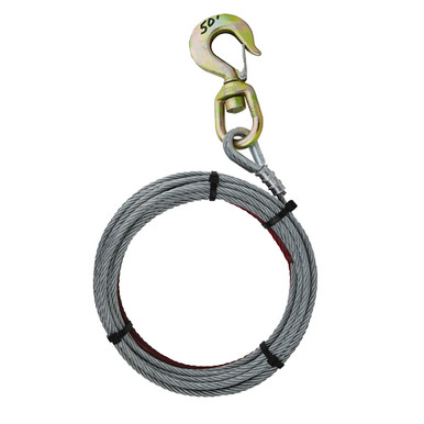Pierce 3/8 in x 50 ft Cable with Swivel Hook
