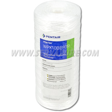 LIMITED QUANTITIES REMAIN - Pentek 355218, WPX10BB97P Fibrillated Polypropylene String-Wound, 4.5'' x 10'', 10 Micron, PLT3