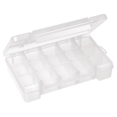 Plastic Storage Case, 15 Compartments, 8 5/8"L x 1 5/8"H x 5 1/8"W