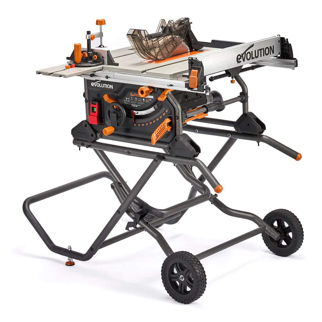 Evolution R10TBLX Portable Jobsite Wood Cutting Table Saw with Stand | 10 in. Multi-Material Cutting Blade Included