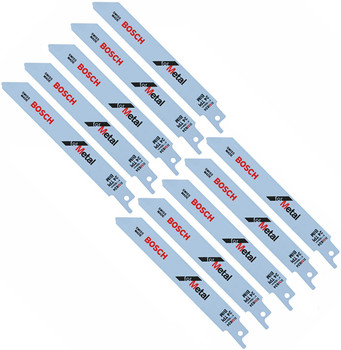 Bosch 10 Pack of Genuine 6-Inch 24T Metal Recip Saw Blades - RM624-10PK
