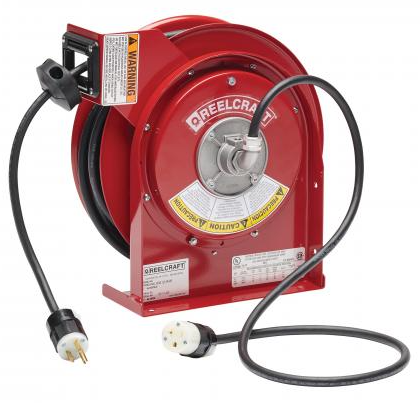 PART# L4545-123-3A-RP L 4545 123 3A-RP 12/3 45 ft Single Receptacle Reverse Cord Reel