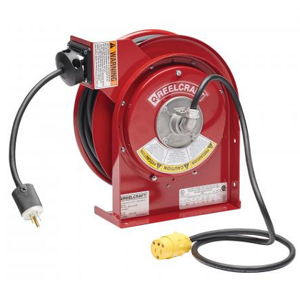 PART# L4545-123-3-RP L 4545 123 3-RP - 12/3 45 ft Single Receptacle Reverse Cord Reel