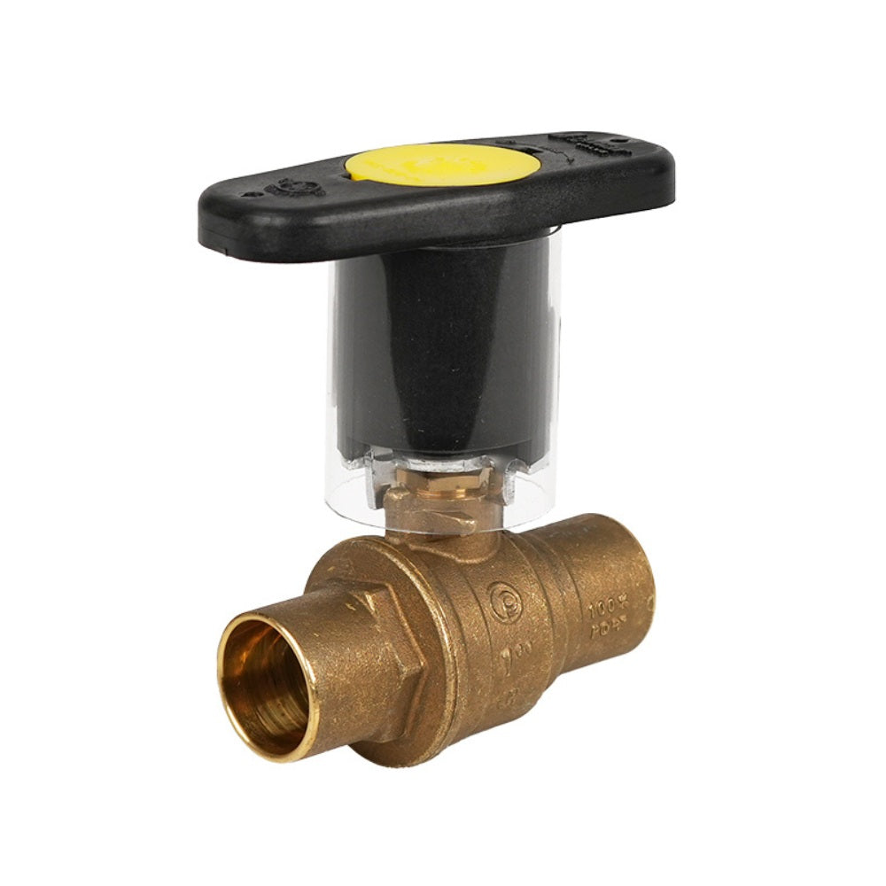 Jomar 100-413G-IH 2 Pack - 1/2 Inch Solder Connection Lead Free Brass Ball Valves with Insulated Handles
