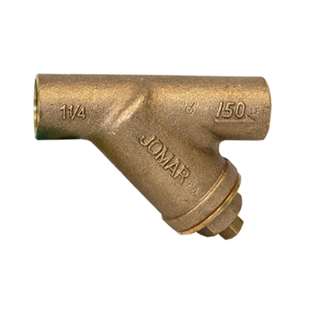 Jomar 106-404G 3/4 Inch Lead Free Bronze Y-Strainer, Solder Connection, 150 WOG, Stainless Steel Screen, 20 Mesh - Carton of 8