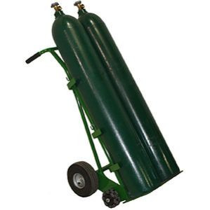 Dual High Pressure Cylinder Transportation Cart, Semi Pneumatic Wheels, Rotacasters 751-20-3RC