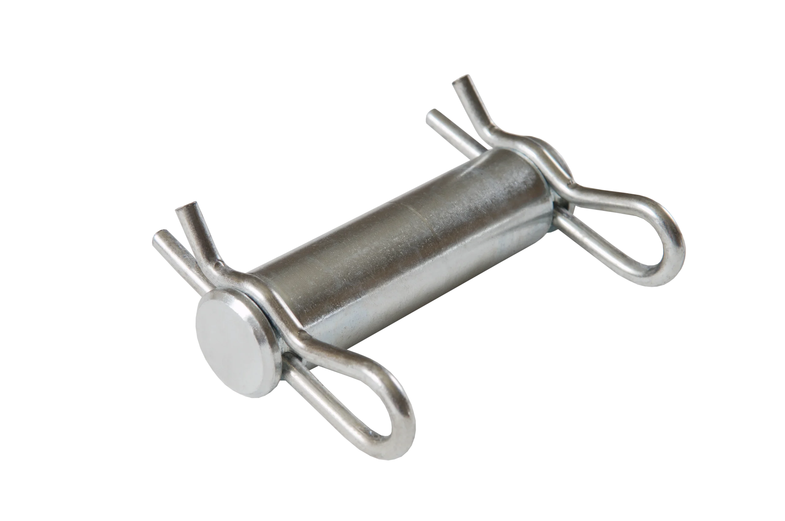 1" pin diameter x 4" long steel pivot pin with R-clips