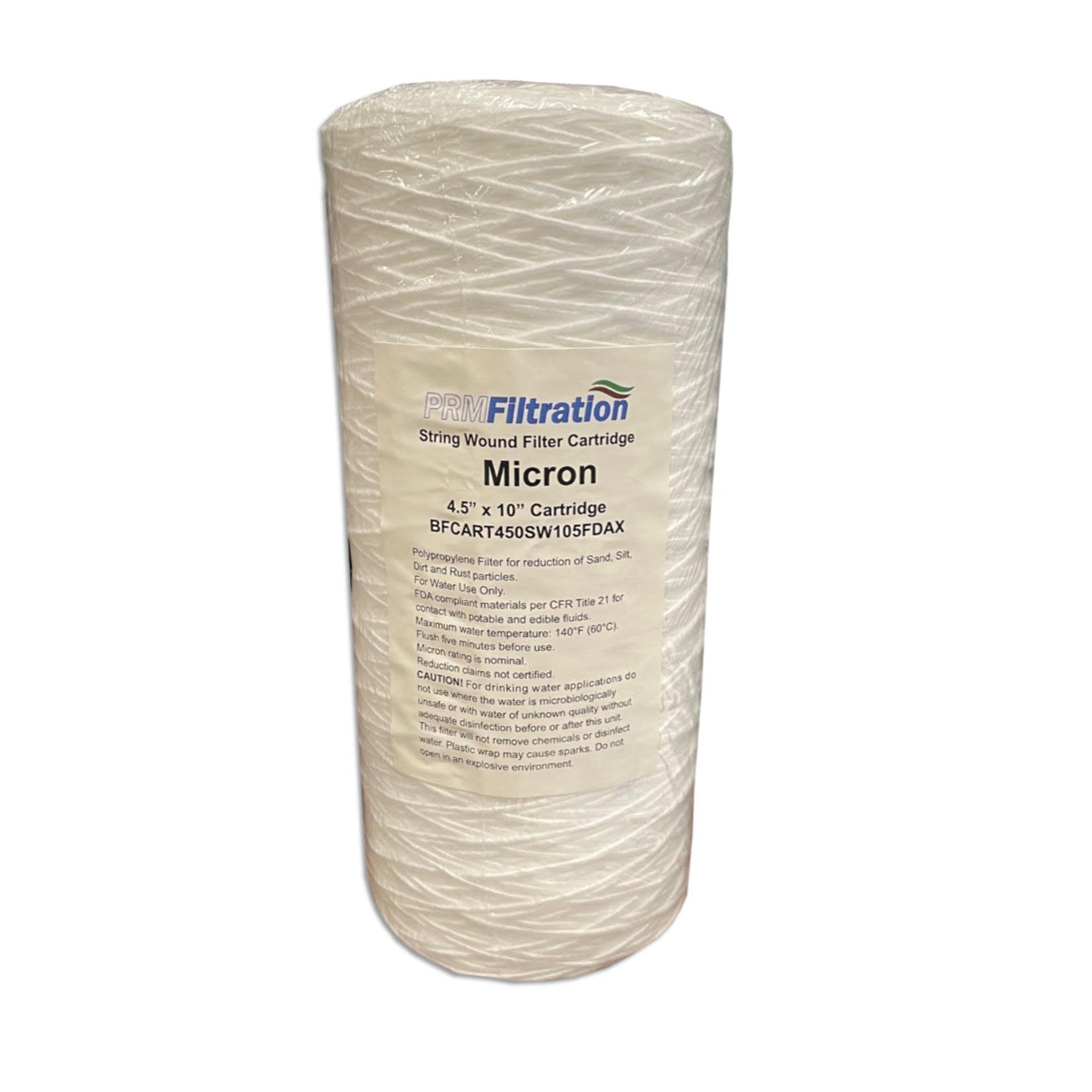 PRMFiltration SW1010BB 10 Inch x 4.5 Inch 20 Micron String Wound Polypropylene Sediment Filter Cartridges