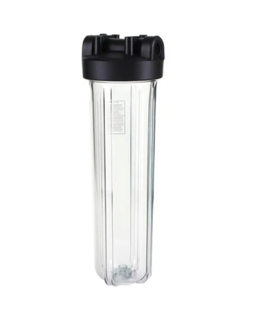 Hydronix HF45-20CLBK10, 20" Clear, 4.5" Body, 1" Black Cap Filter Housing