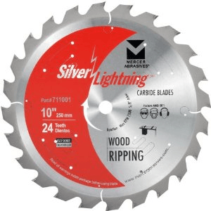 10" x 5/8" Miter Saw/Table Saw General Purpose Carbide Blades, Mercer Abrasives 711002 (Qty. 1)