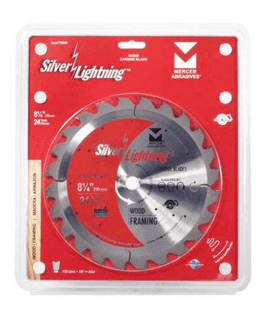 8-1/4" x 5/8" Circular Saw Framing Carbide Blades, Mercer Abrasives 718141 (Qty. 1)