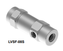 In-line Single PO Check Valves: SAE-08 Port Size, 1:5 Pilot Ratio, 10.6 GPM, 65 PSI Cracking Pressure