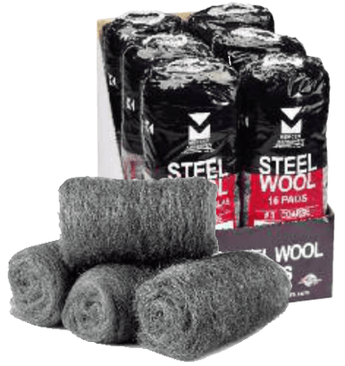 Steel Wool Hand Pads - Super Fine -Mercer Abrasives 283SUPFIN (6 Sleeves/96 Pads)