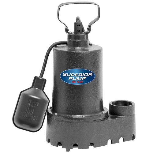 Decko 92251 1/4 HP Cast Iron Sump Pump with Tethered Float Switch - 30 GPM