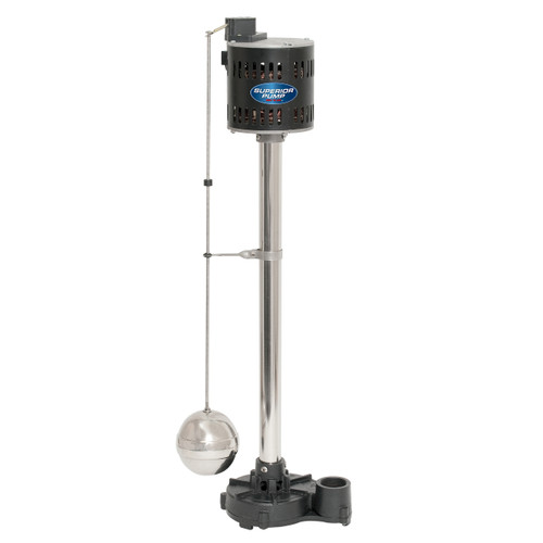 Decko Superior 92551 1/2 HP Cast Iron and Stainless Steel Pedestal Sump Pump - 60 GPM