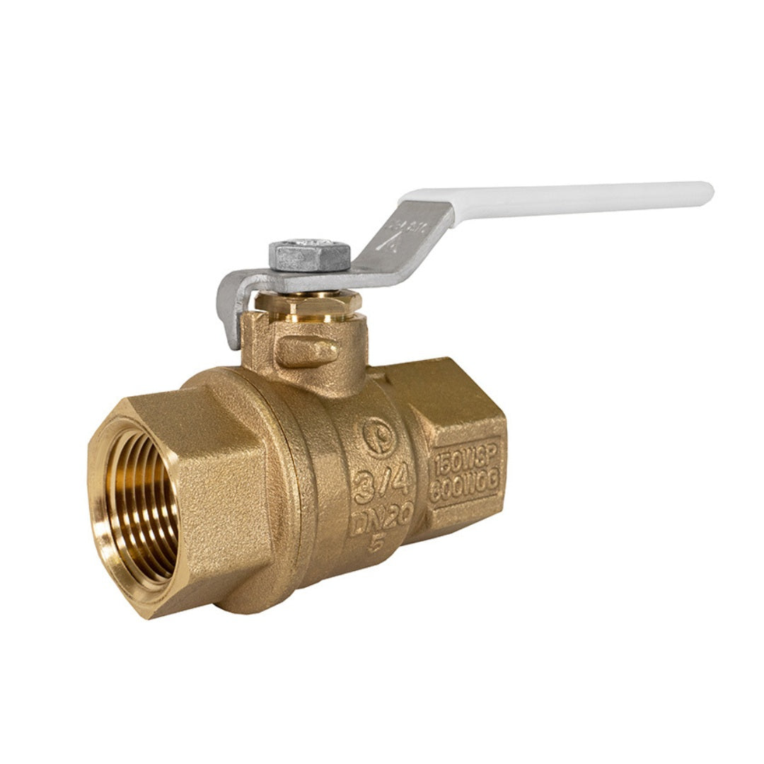 Jomar 100-403SSG 3 Pack - 1/2 Inch Full Port Threaded Lead Free Brass Ball Valves with Stainless Steel Trim