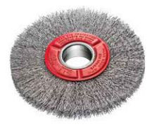 10" Wire Wheel, .014 Stainless Steel, 1-1/2" A.H., 1-1/4" Face Width 70068