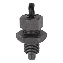 Kipp M20x1.5 (66 mm Length) Indexing Plunger with Threaded Pin, Stainless Steel, Locking Pin Hardened - Style F (Qty. 1), K0341.02412