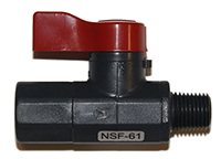 Asahi 1080002 Labcock Ball Valve – ¼″ MPT × FPT PVC, EPDM Seal