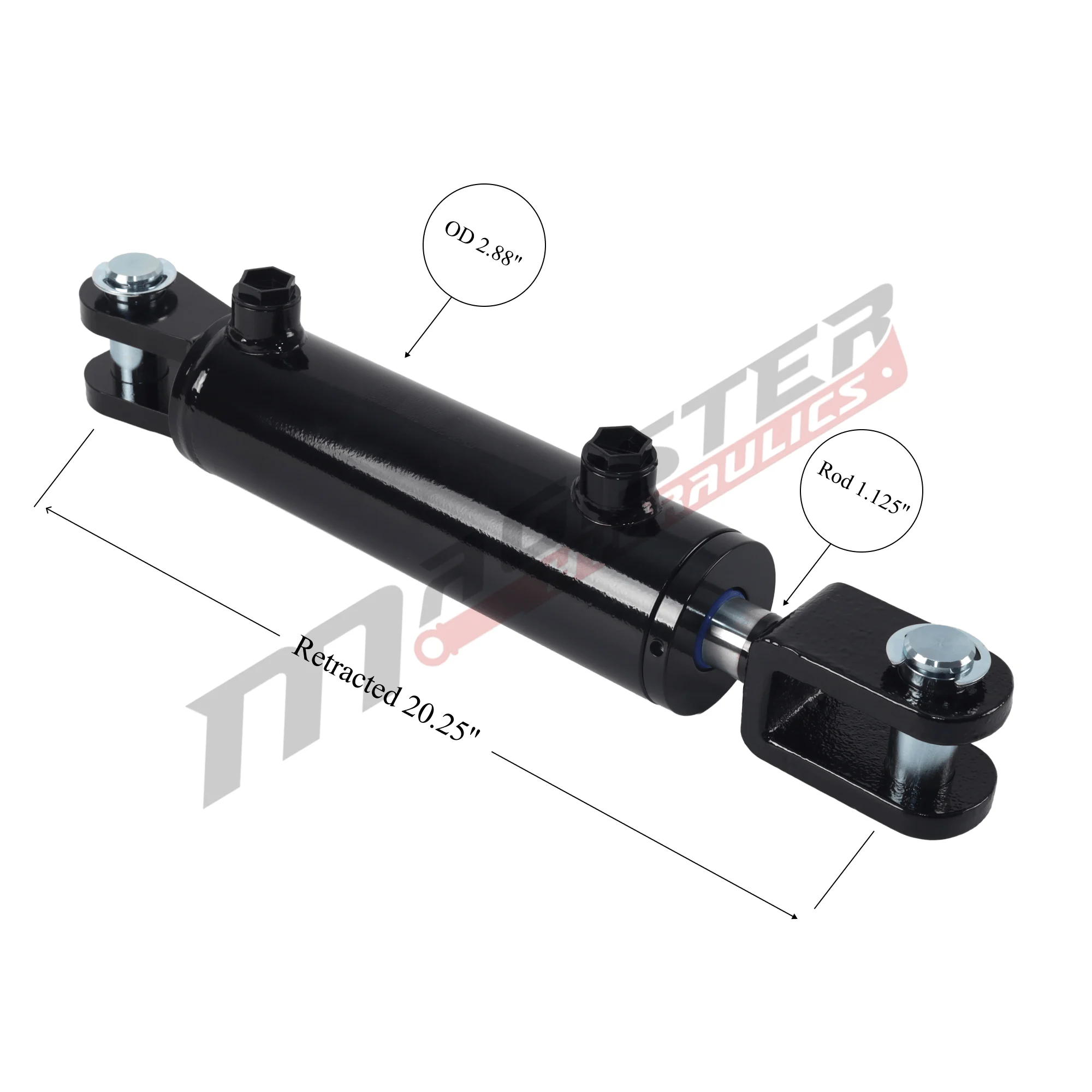 2.5" bore x 8" ASAE stroke ag clevis hydraulic cylinder