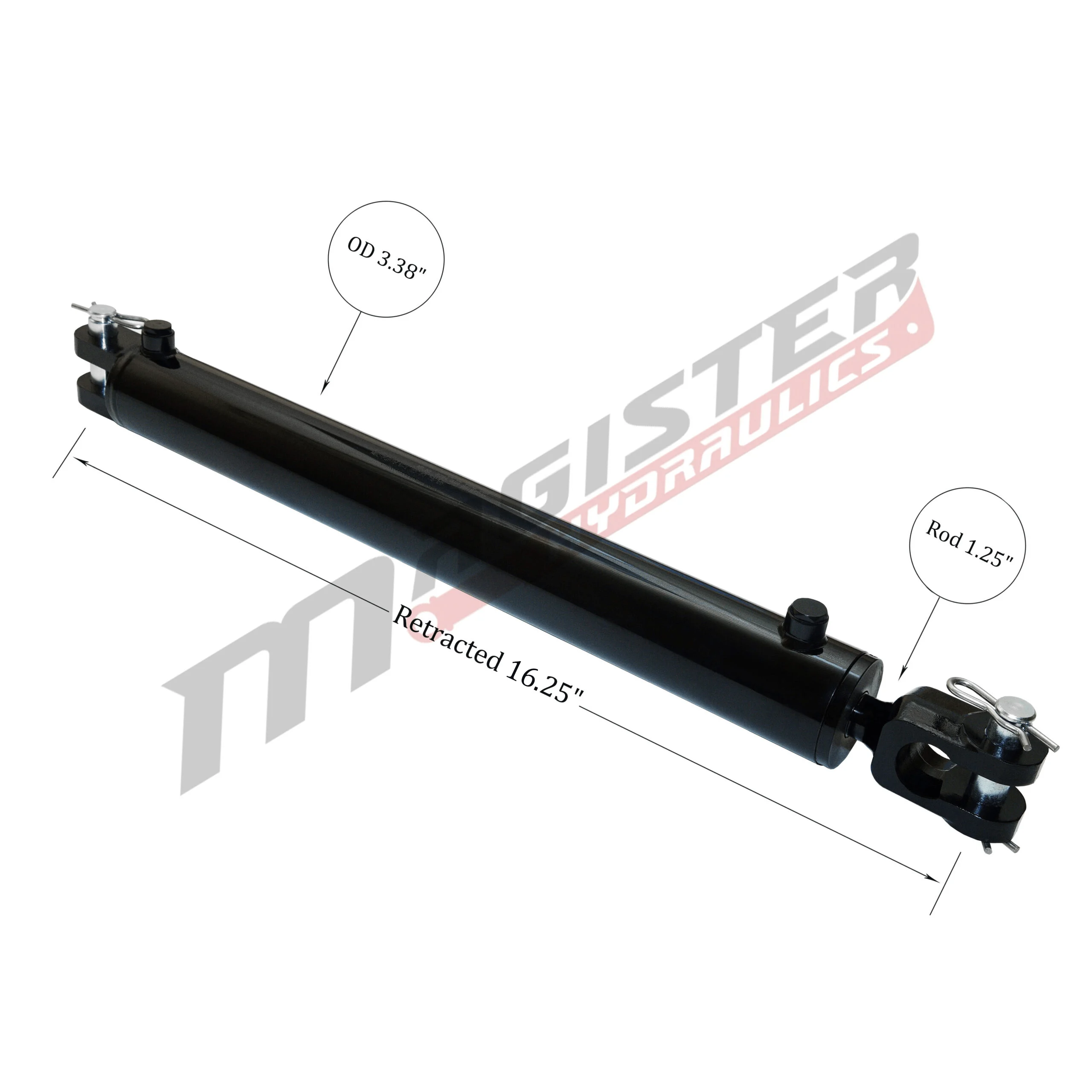 3" bore x 6" stroke ag clevis hydraulic cylinder