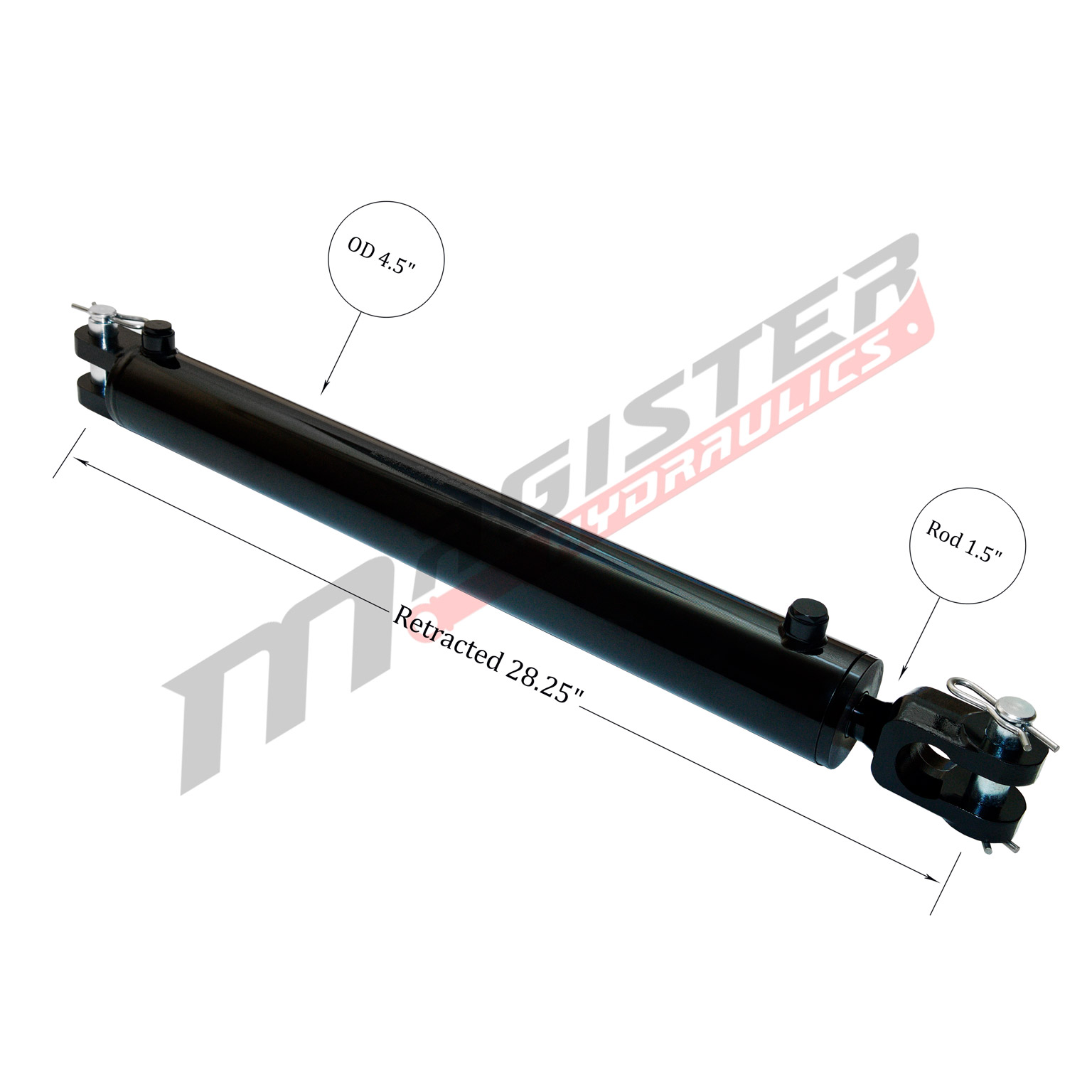 4" bore x 18" stroke ag clevis hydraulic cylinder