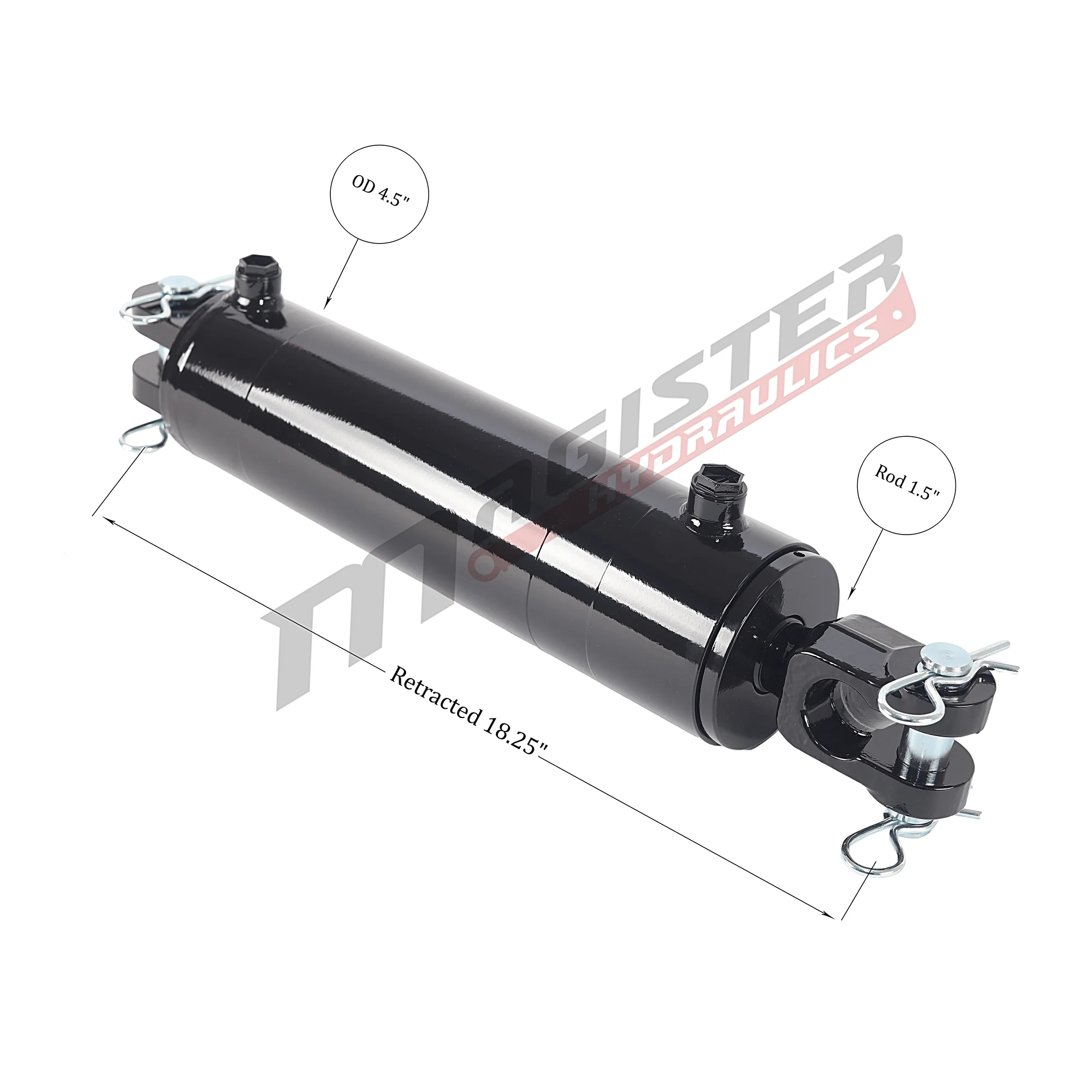 4" bore x 8" stroke ag clevis hydraulic cylinder